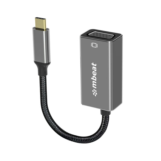 mbeat Elite USB-C to VGA Adapter - Coverts USB-C to VGA Female Port,  Supports up to19201080 60Hz - Space Grey Weight: 30g