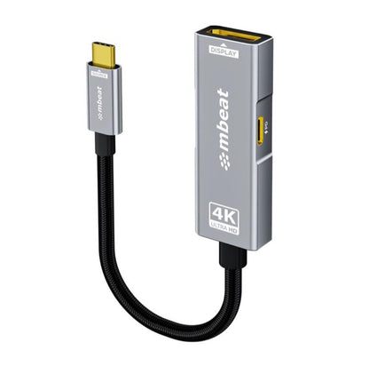 mbeat Tough Link USB-C to DP Adapter with 100W PD - Space Grey 4K (3840 x 2160)  60Hz, 2K (2560 x 1440)  144Hz, 1080p (1920 x 1080)  240Hz