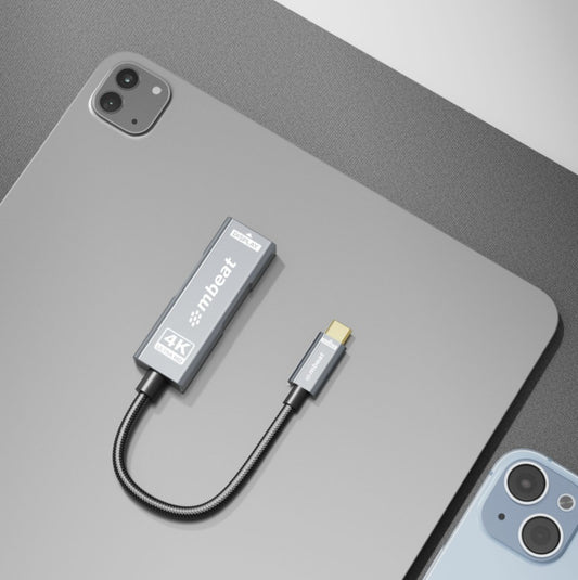 mbeat Tough Link USB-C to HDMI Adapter with 100W PD - Space Grey  5V-20V 5A, 100W PD  Up to 4K (3840 x 2160)  60Hz
