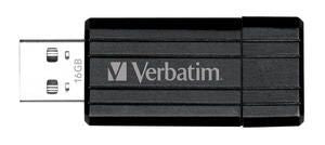 Verbatim Store ftn ftGo Pinstripe USB 2.0 Drive 16GB, Slim Retractable Design, 2 Years Limited Warranty (Black)