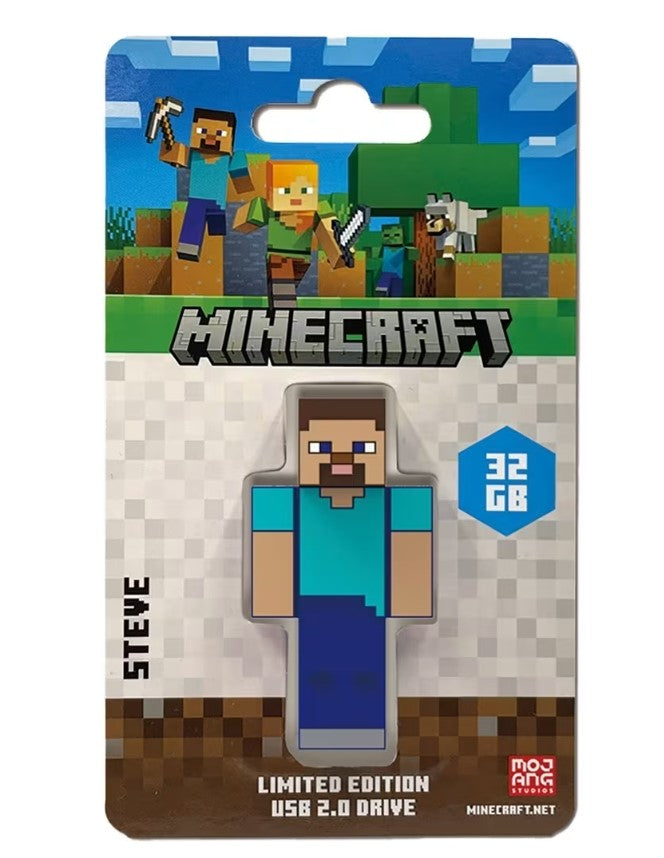 Verbatim Minecraft Steve - Collector fts Edition USB Flash Drive - 32GB - Steve. Retail Pack - Minecraft Movie 2025